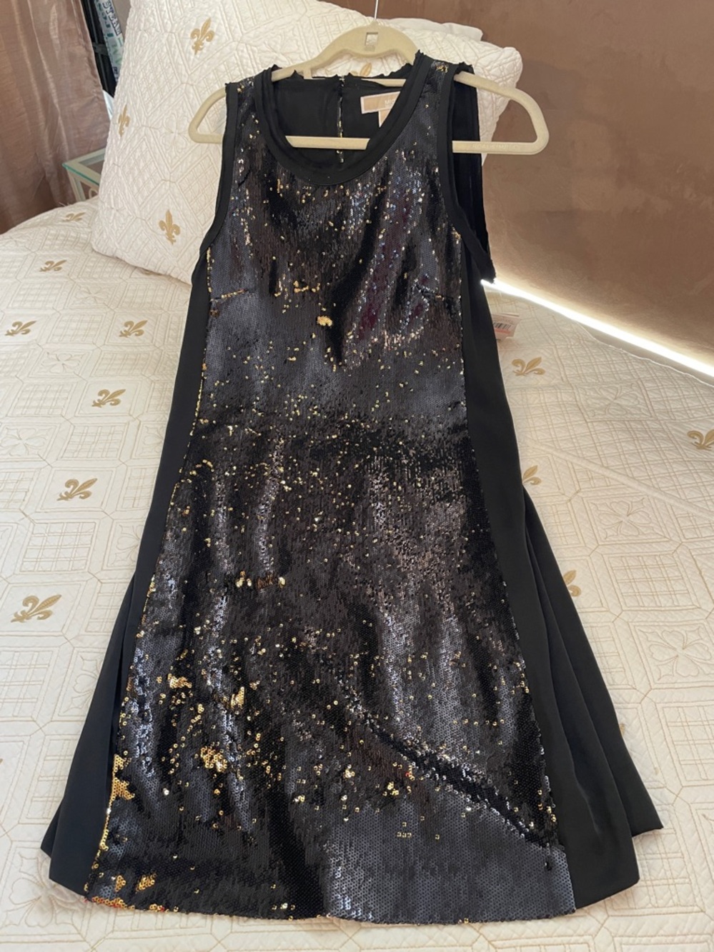 Michael Kors Black Dress with Gold Sequin Detail